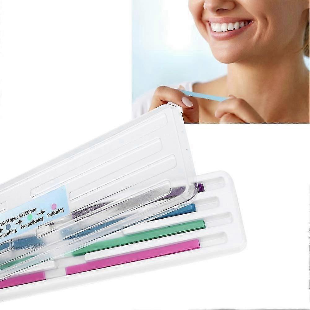 נייר זכוכית שיניים, 60 יח '/ חבילה רצועות שיוף שיניים ליטוש שיניים גימור מבריק כלי מתאר ערכה עמיד ניקוי עמוק היגיינת הפה, טיפול עזר