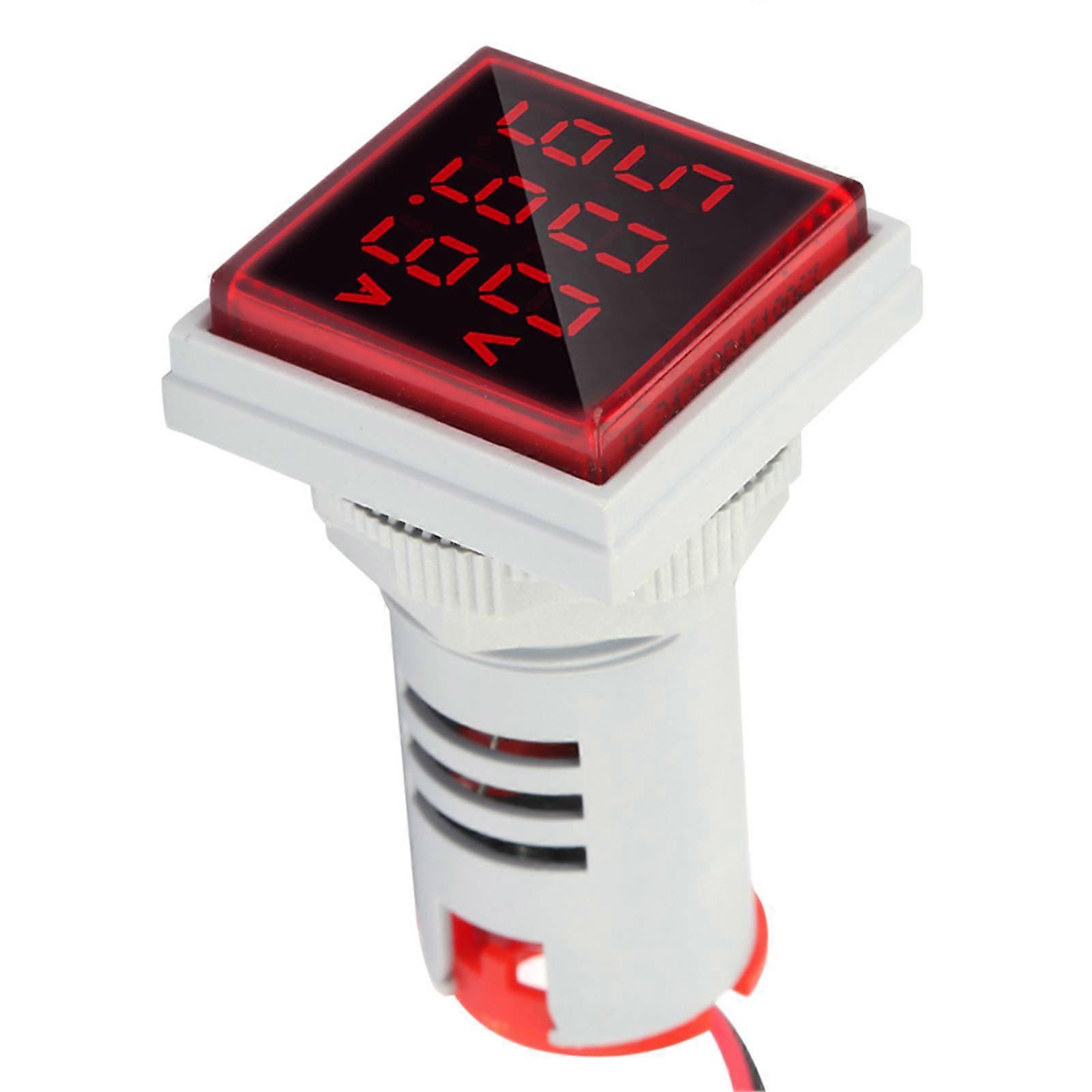22mm LED Digital AC Voltage Current Meter 0-100A Red Display