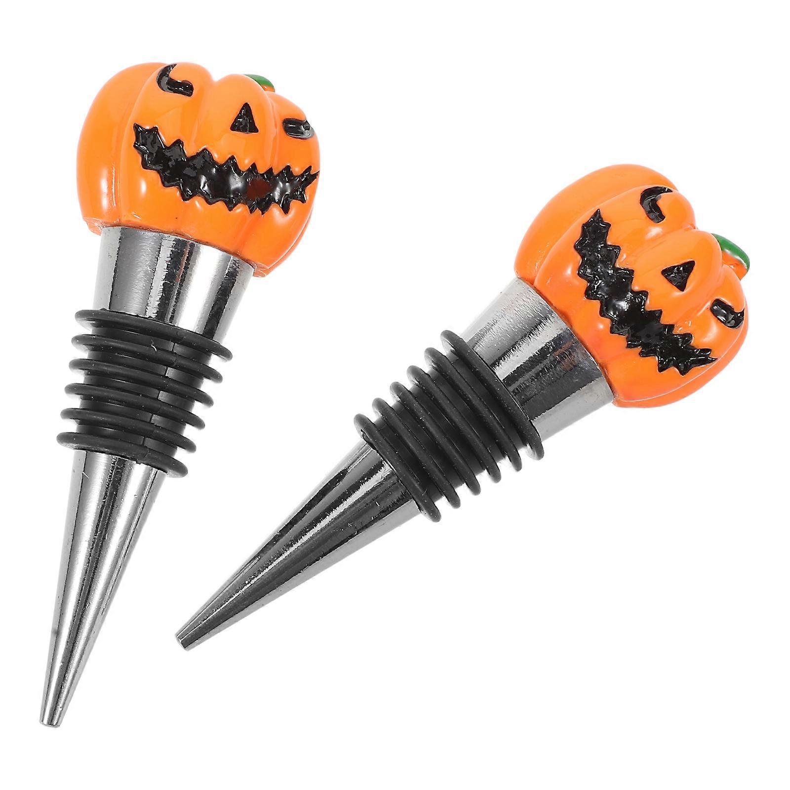 Halloween Pumpkin for Use 2Pcs Spooky Resin Stoppers