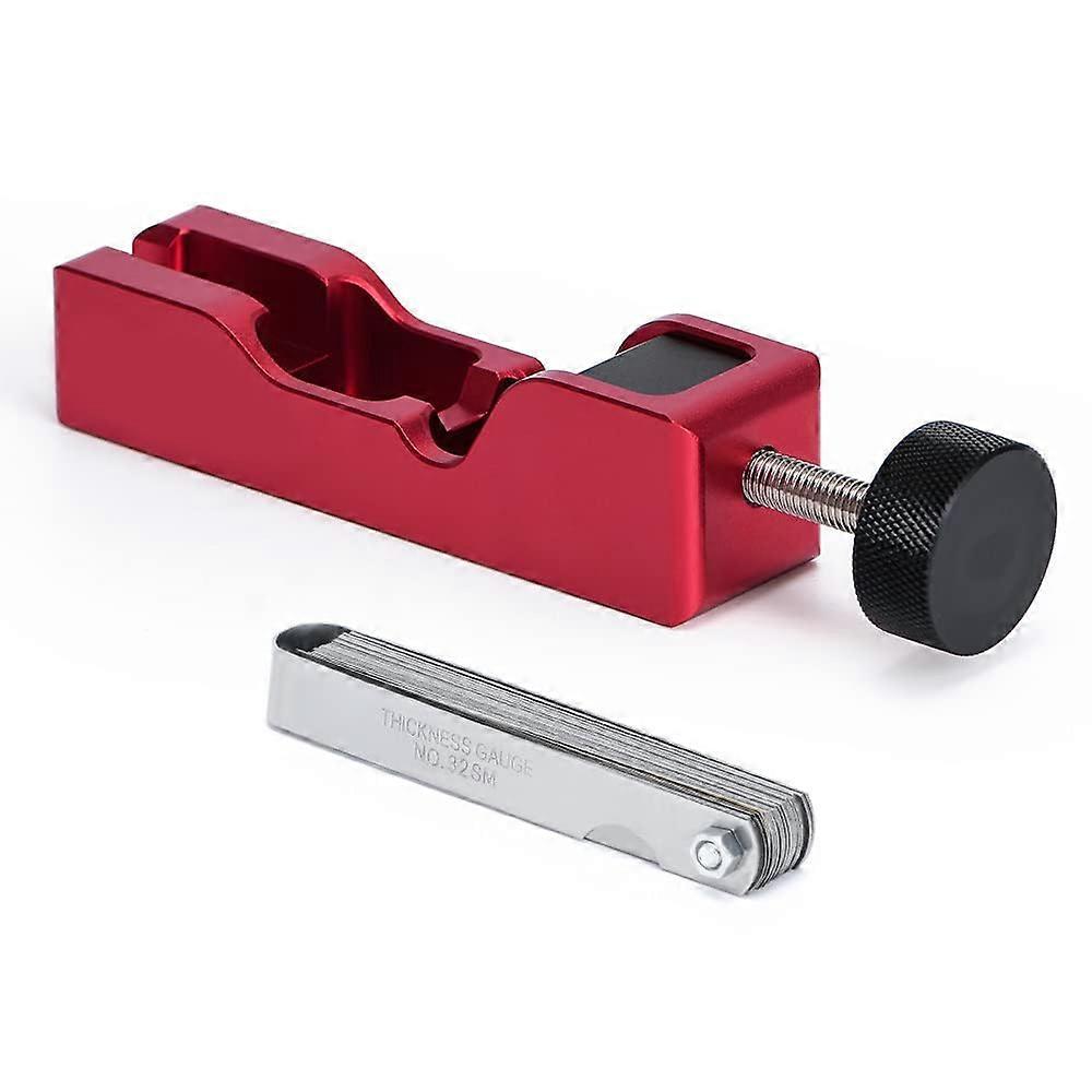 Universal Spark Plug Gap Tool With 32Blades Steel Feeler Gauge For Most 10mm 12mm 14mm 16mm Spark Plugs Red