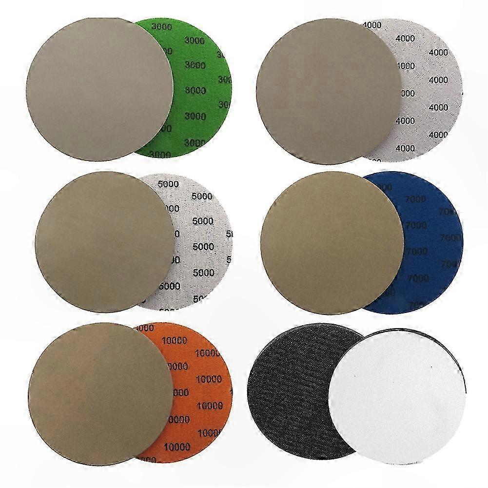 6 Inch Sanding Discs, 3000-10000 Grit, 25PCS with Interface Pad for Dry Use