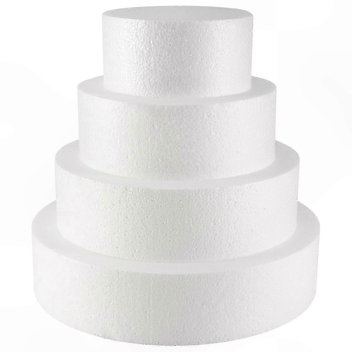 4-Pack Foam Cake Dummies for Wedding Displays and Sculpting Projects