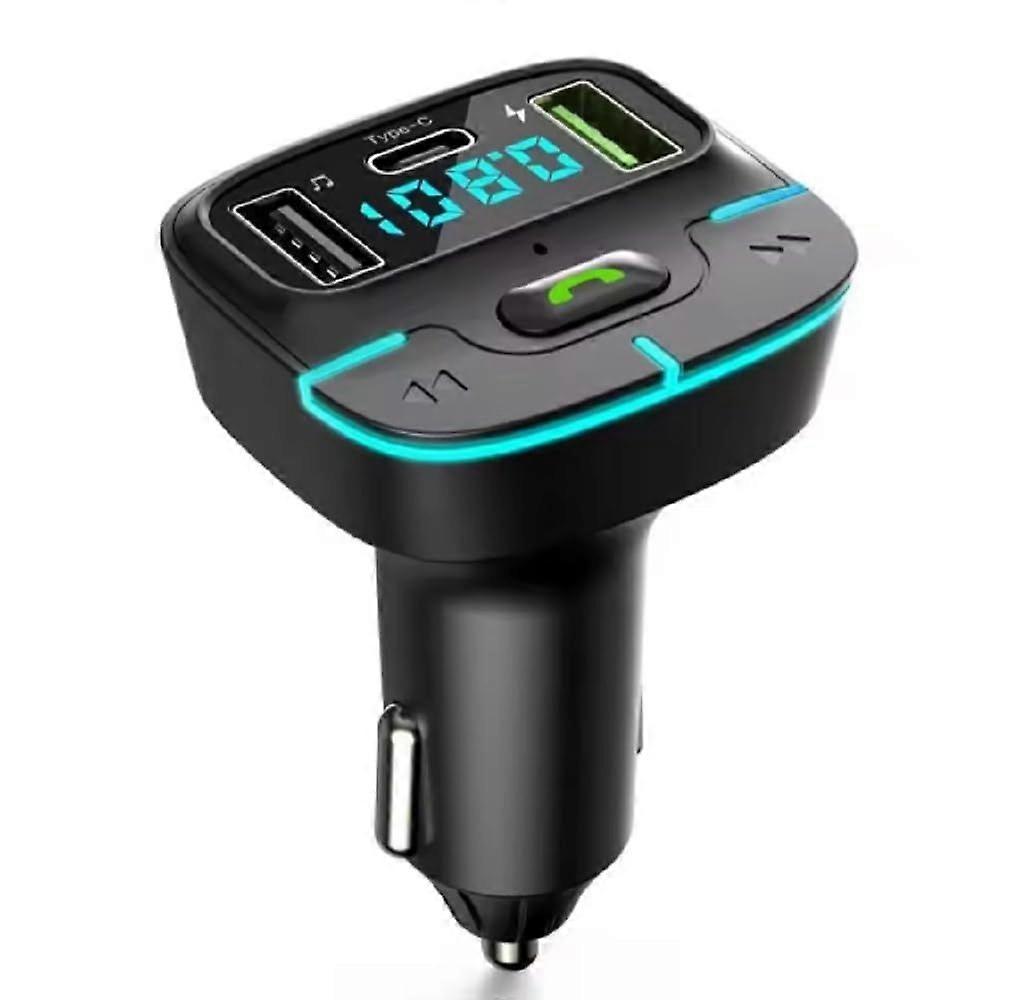 20W Handsfree Bluetooth 5.4 FM Transmitter Car Charger with 2.4A Dual USB Type C Adapter, Wireless MP3 Player, Fast Charging, Hands-Free Calls, Car Ra
