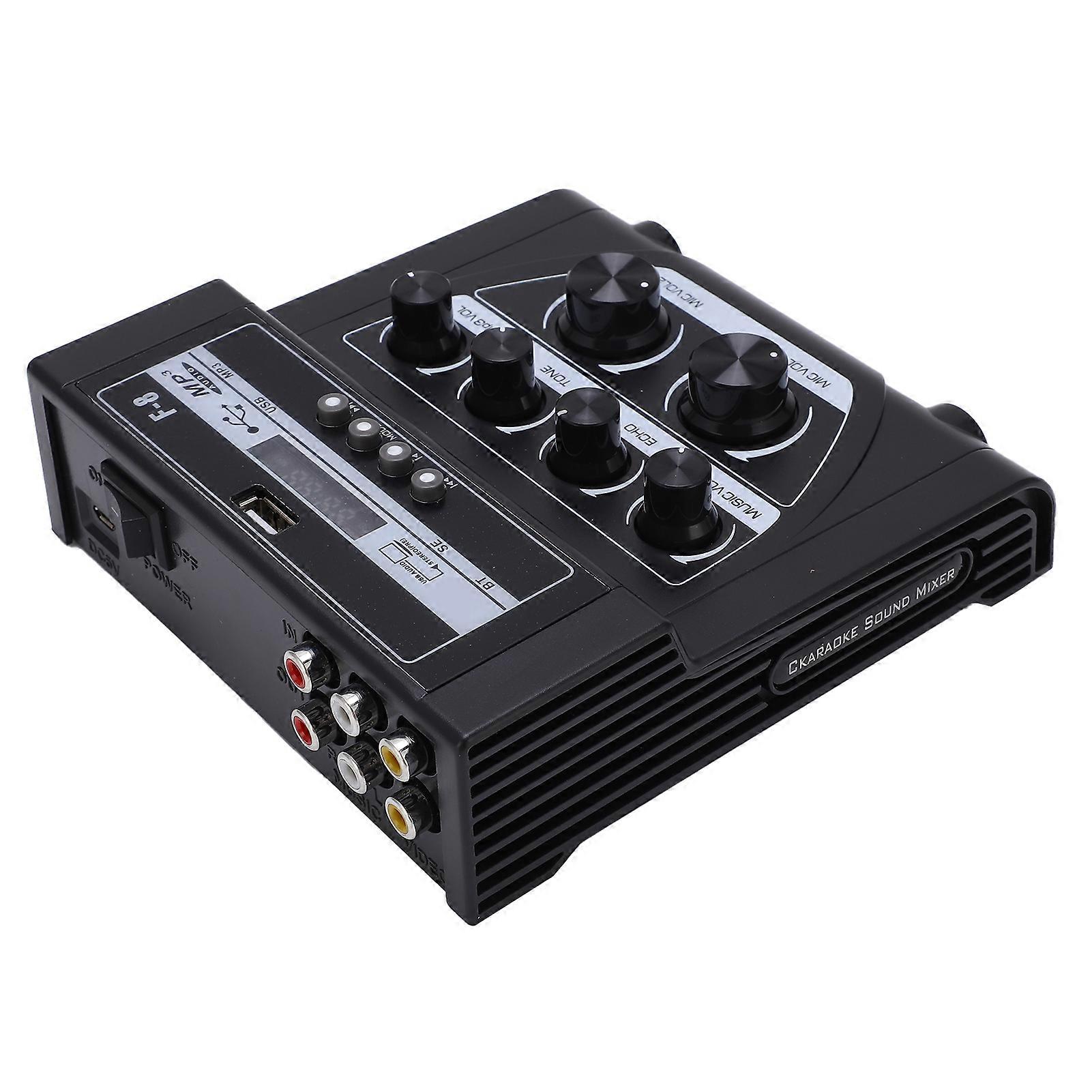 Small Black Metal Audio Mixer Console Bluetooth Recording 5V