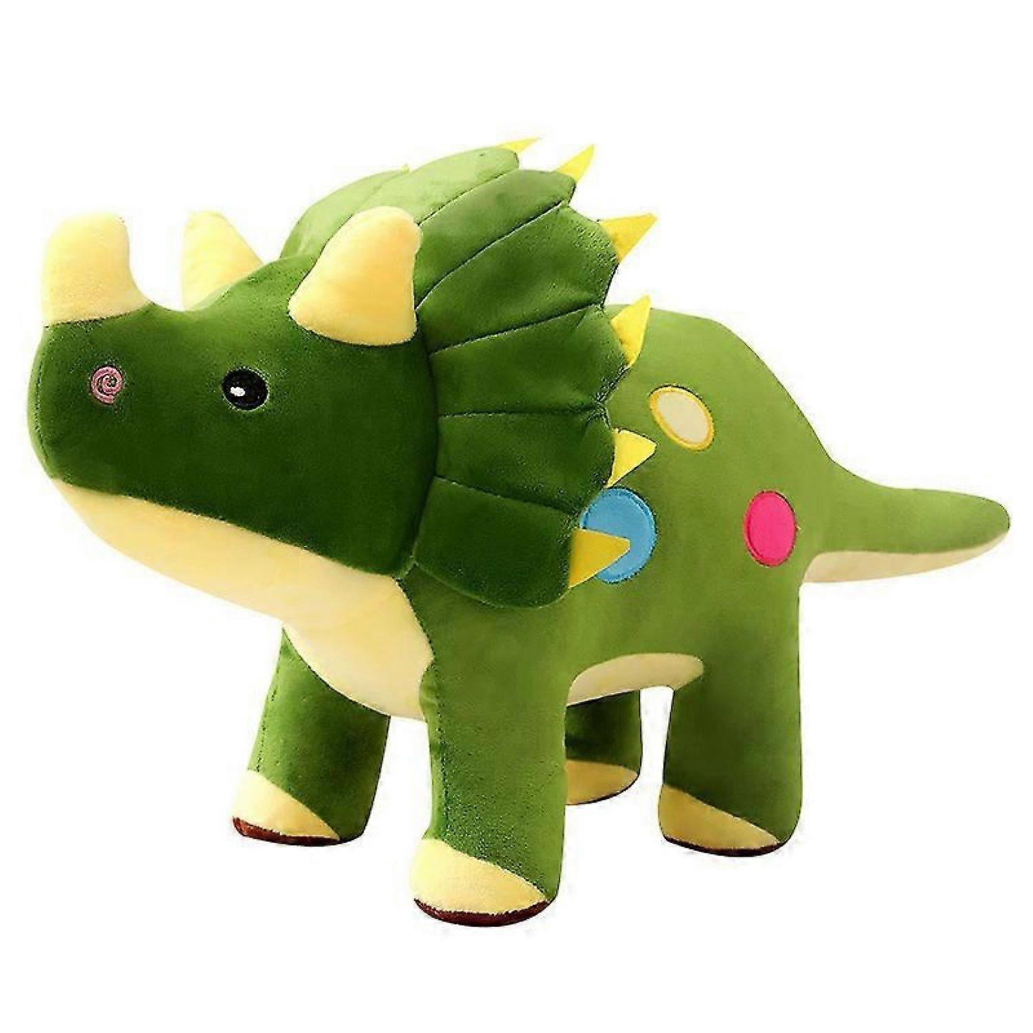 Dinosaur Plush Toy, 16" Stuffed Animal Triceratops Throw Plushie Pillow Doll, Soft Green Fluffy Friend Hugging Cushion - Present for Every Age & O