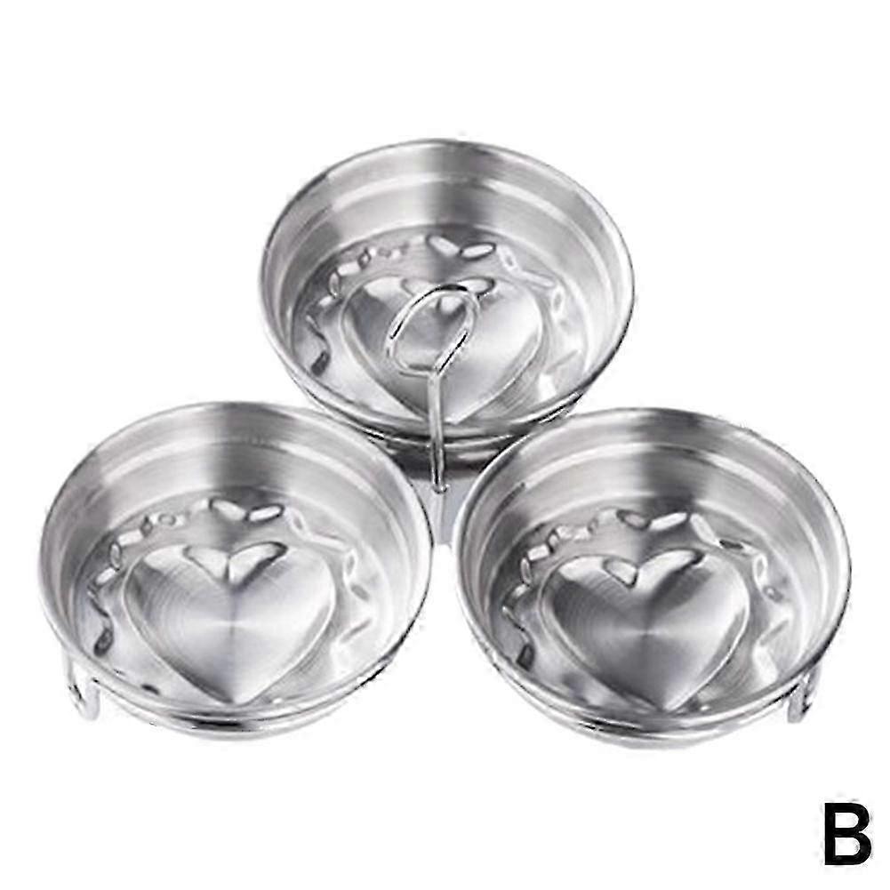 2025 3pieces Stainless Steel Poached Egg Maker With Handle Easy To Extract Cups