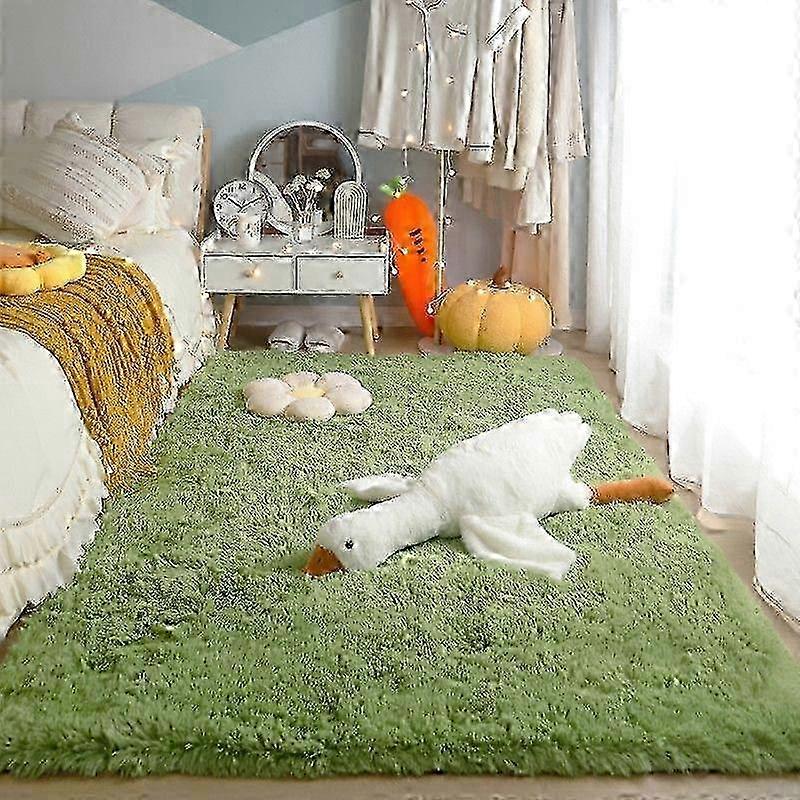 VIKAMA סגנון קרם פשוט Ins ילדה משי שיער שטיח סלון מיטת חדר שינה גדול קטיפה לכלוך להתנגד