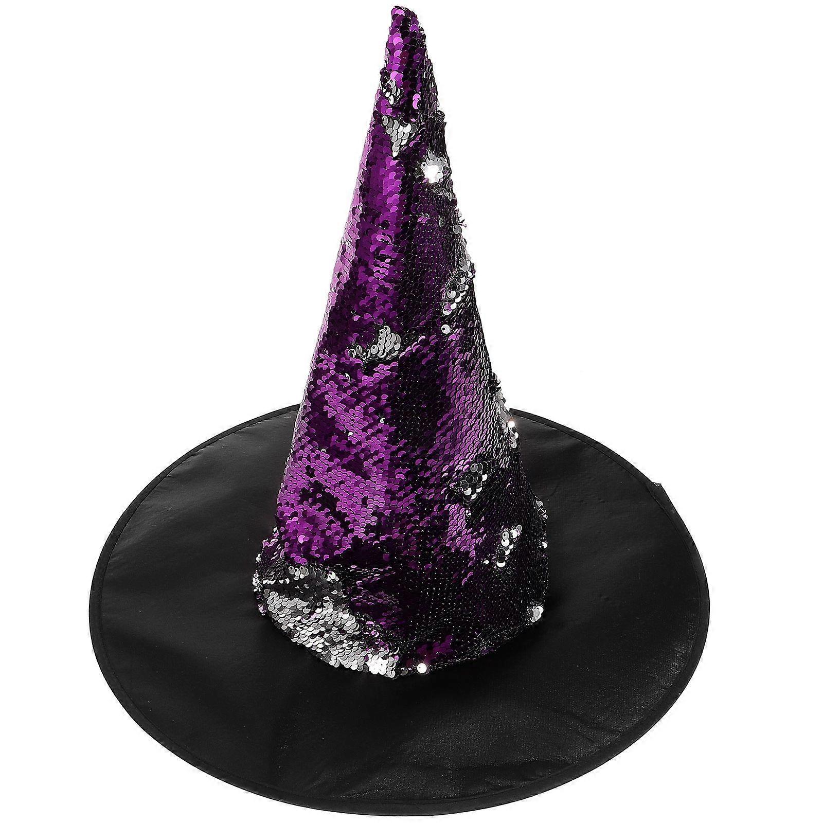 Masquerade Witch Hat Glitter Witch Hat Cosplay Party Witch Hat Sequin Witch Hat