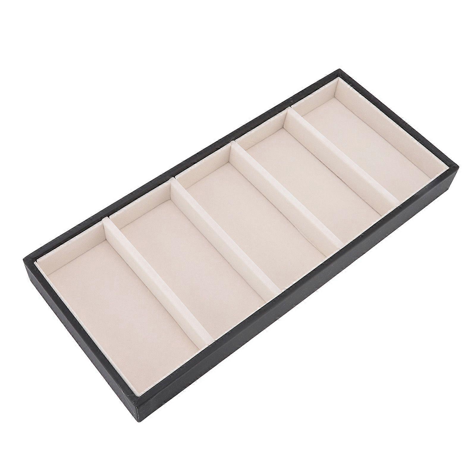 5 Grid Glasses Case Multifunction Space Saving 5 Slot Sunglasses Holder Storage Box Black