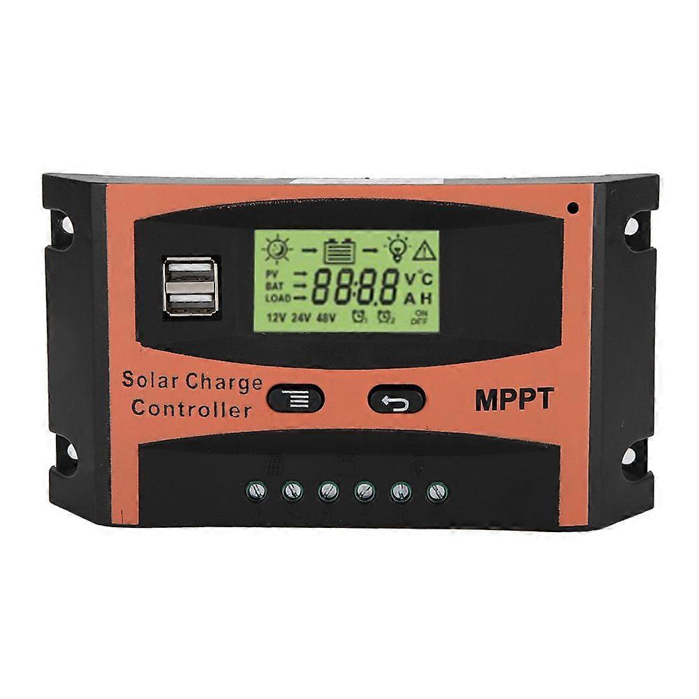 12V/24V MPPT Solar Panel Regulator LCD Screen Auto Battery Controller 60A