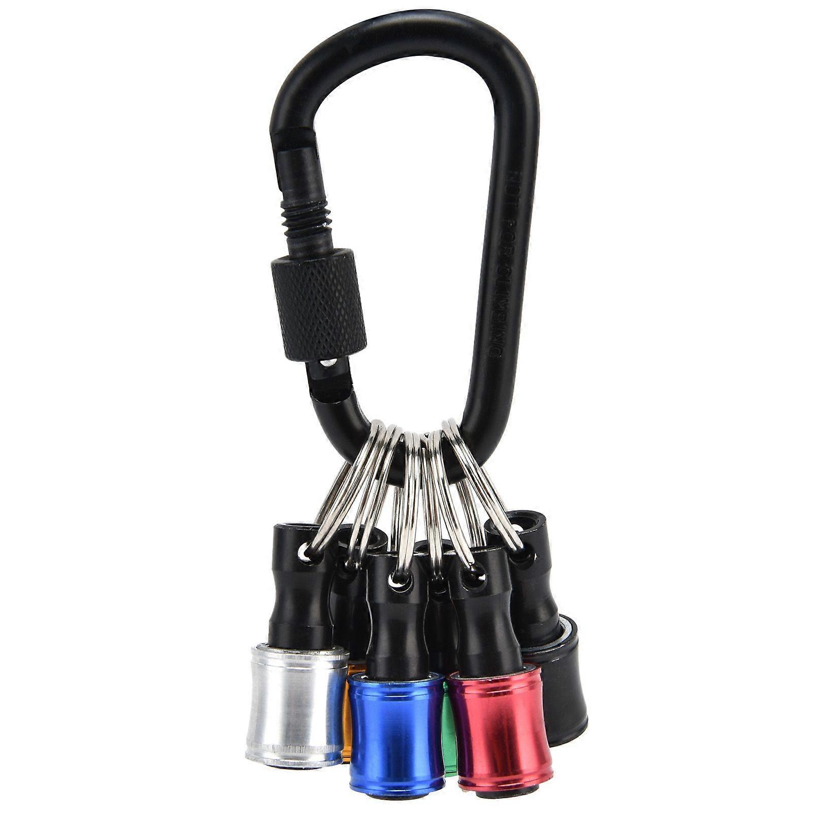 6Pcs Keychain Extension Bar Hex Shank Screwdriver Bit Holders Socket Adapter Quick Release Tool