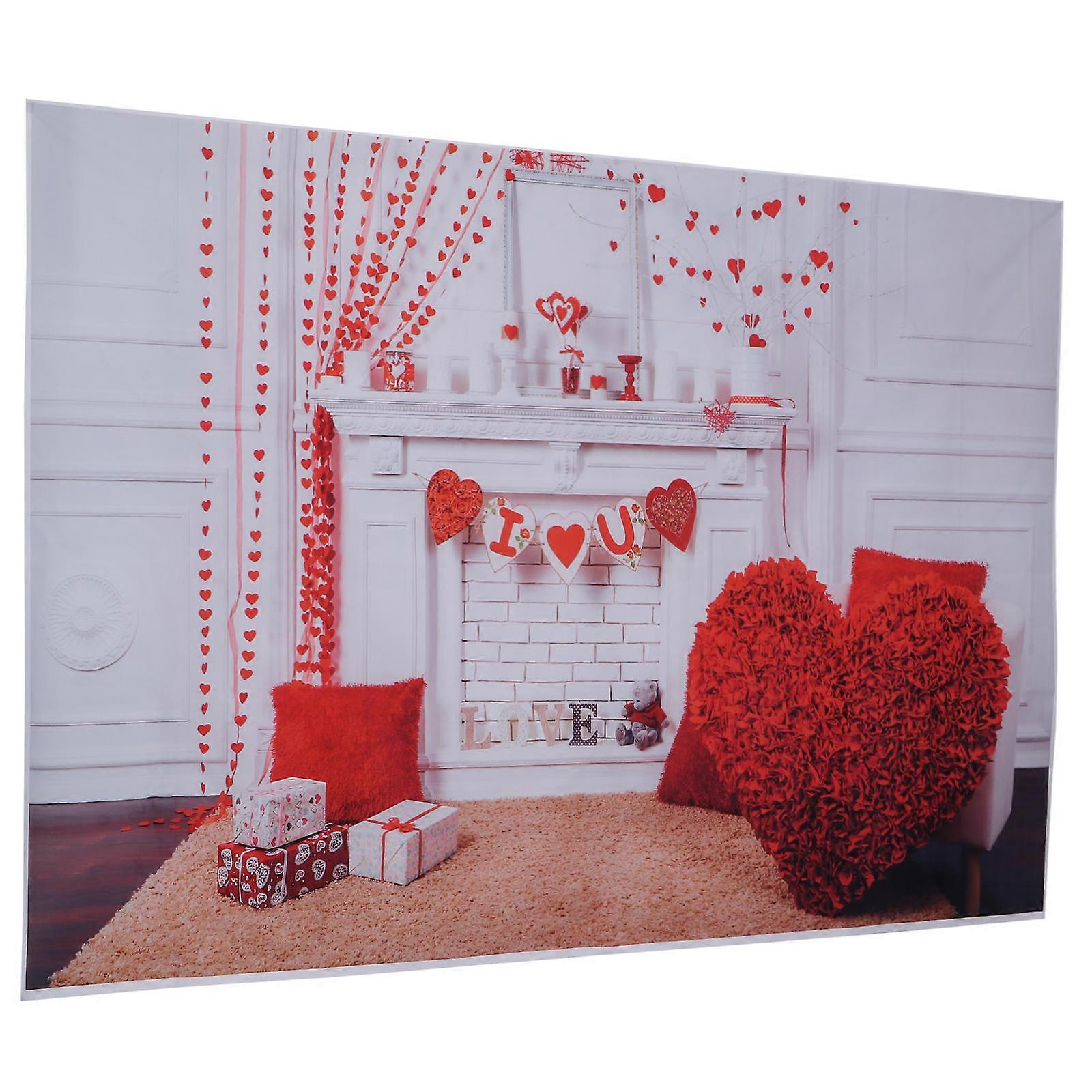 Valentine Decorationss Love Pattern Backdrop Valentine Day Photo Props Pink 210x150cm Vinyl Decorative 1Pack