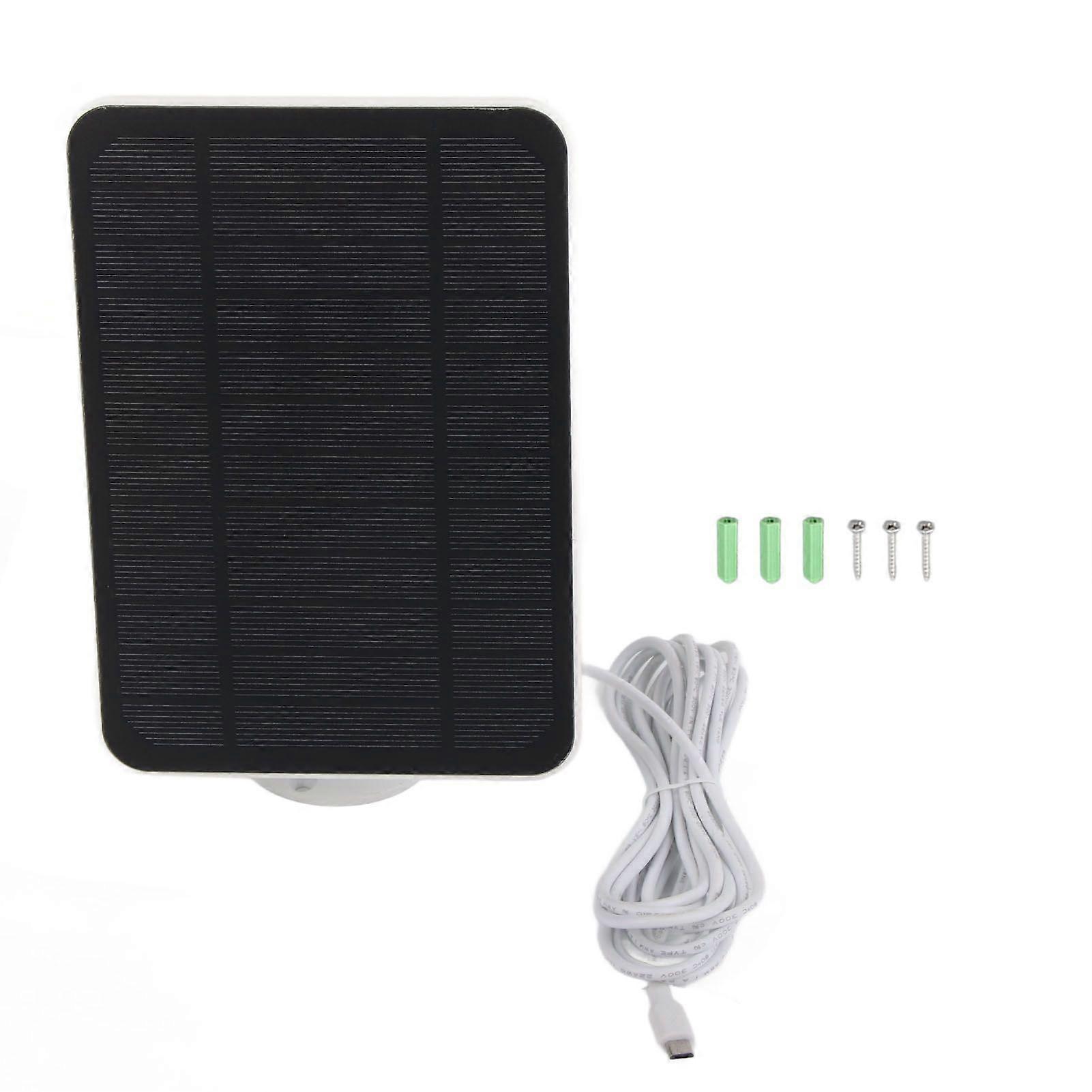 4W 5V Solar Panel for Arlo for Ring for Blink Security Camera IP65 Waterproof Solar Charger with 360 Degree Adjustable Bracket White