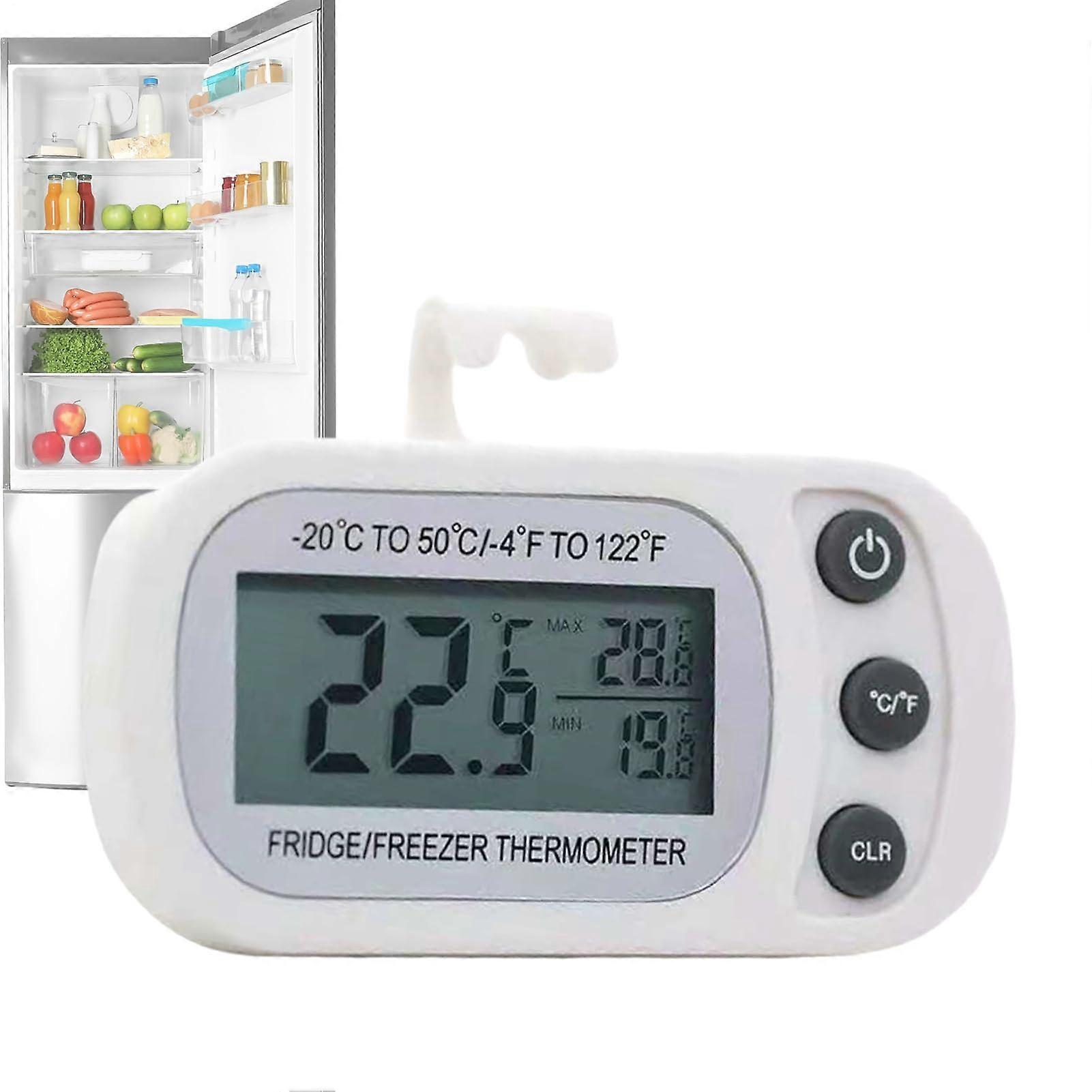 Fridge Temperature Meter Waterproof Kitchen Thermometer With Large LCD Display Stand And Magnetic Back For Room