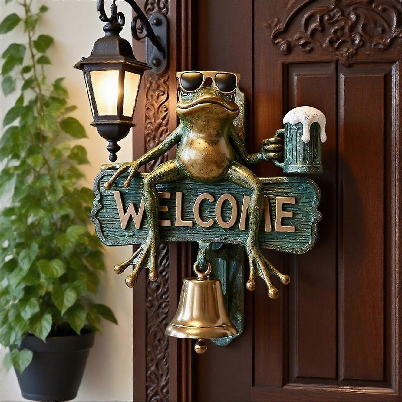 Frog Welcome Doorbell Frog Outdoor Wind Chime Frog Bell (6" x 6" (15 cm x 15 cm))