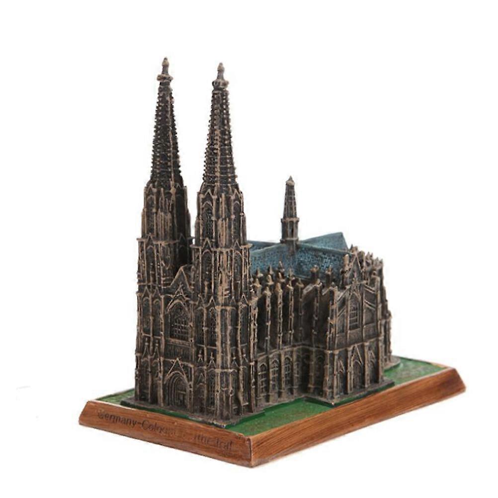 Cathedral Model Resin Architecture Ornament 2Pcs for Decoration