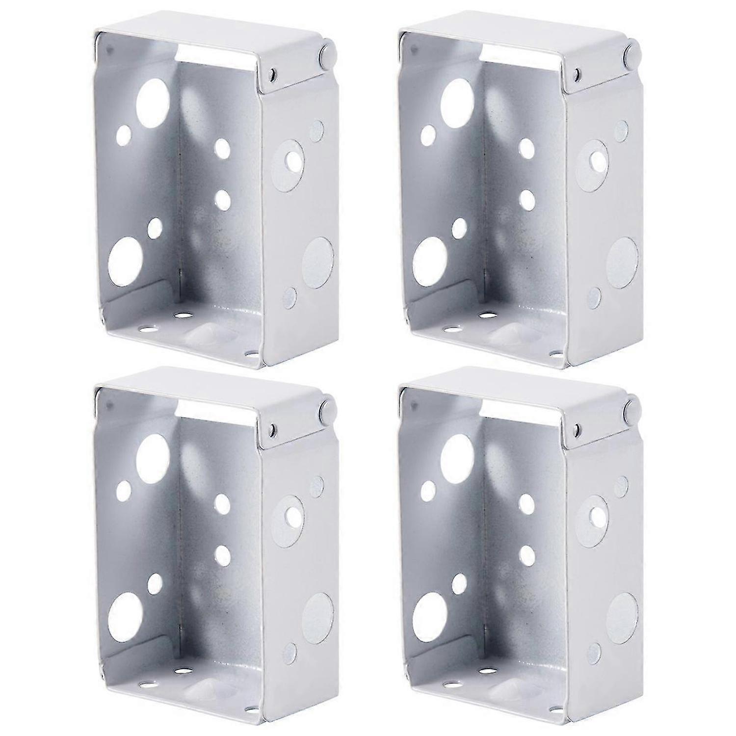 4 Pieces 2 Inch Low Profile Box Mounting Bracket for Headrail (White)