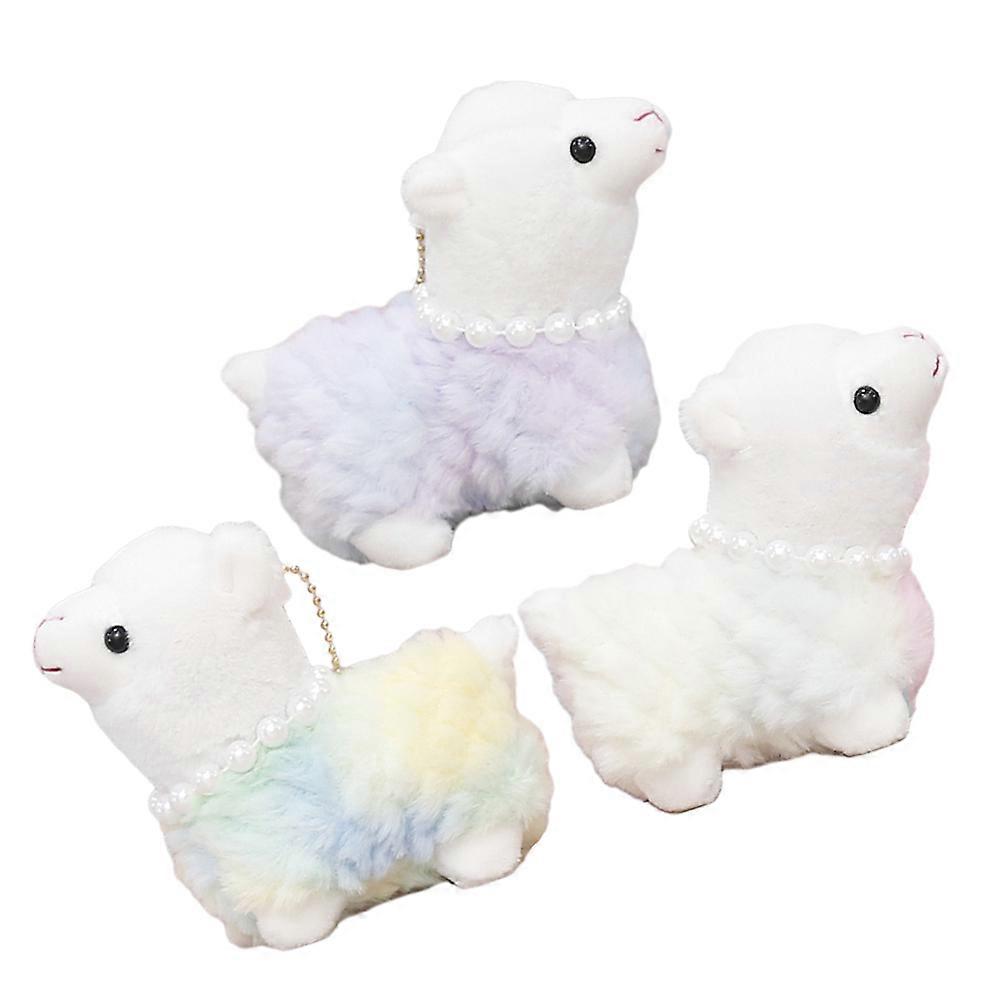 Plush Alpaca Keychain Decor Stuffed Alpaca Keychain Charm for Decoration 9Pcs