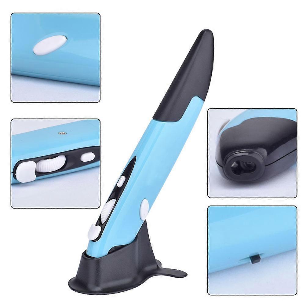Wireless Pen Mouse for Laptop Use Optical Presenter 3Pcs with 4 Keys Blue