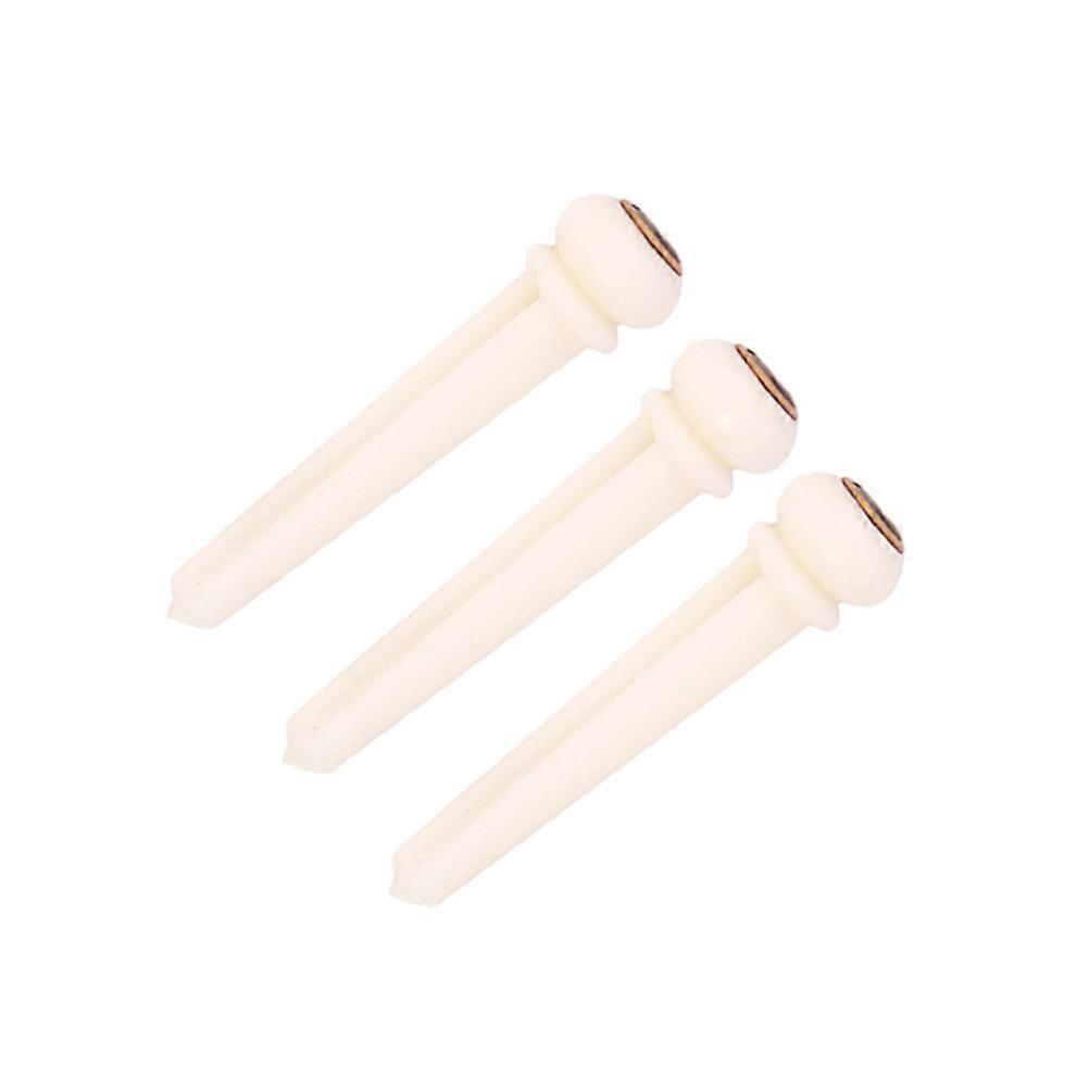 Guitar Bone Bridge Pins Acoustic Guitar Use Folk Guitar Use Beige Bone Material Improve Sound Quality 6Pcs