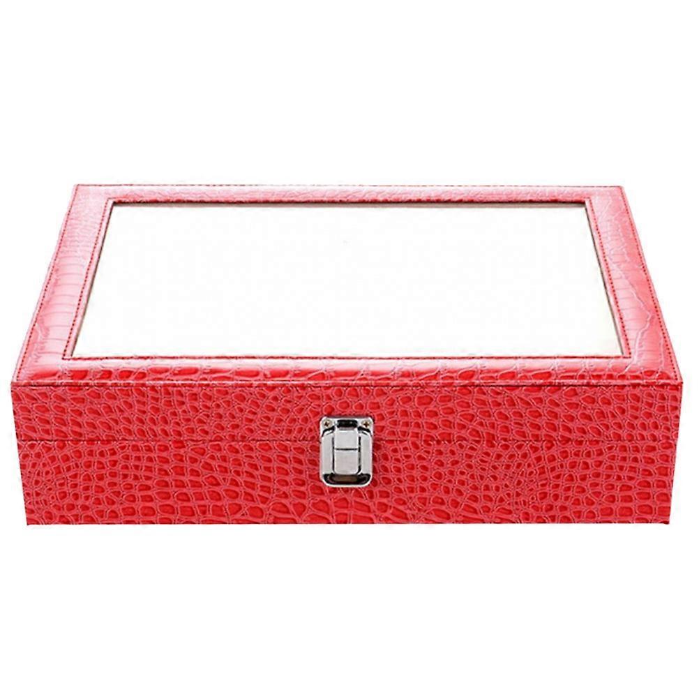 Sunglass Display Organizer 1Pcs Rectangular Storage Box For Personal Users Red Color Design For Eyeglasses