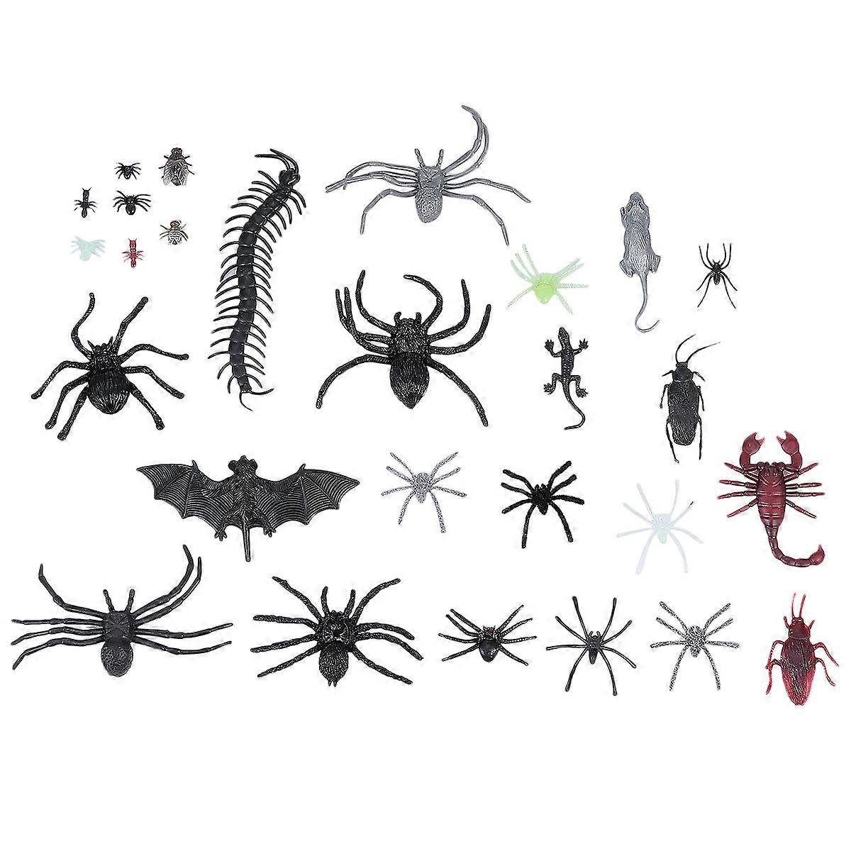 Spider Scary Toy for Playing 80Pcs Simulation Plastic Bugs Halloween Trick