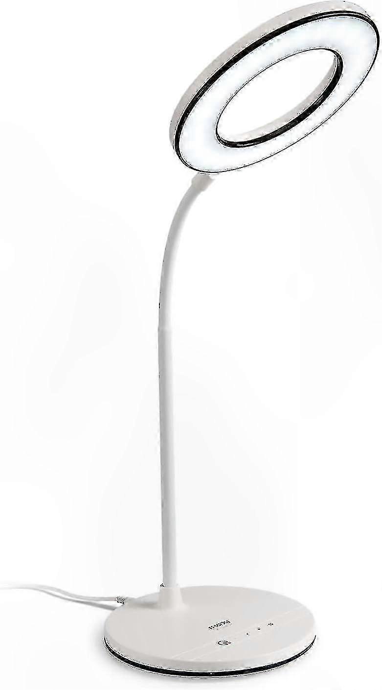 Miady Led Desk Lamp 6w 48 Leds Table Lighting, 3 Color Temperatures X 4 Brightness Modes, Eye-caring, Dimmable Office Gooseneck Lamp With Adapter, Sen