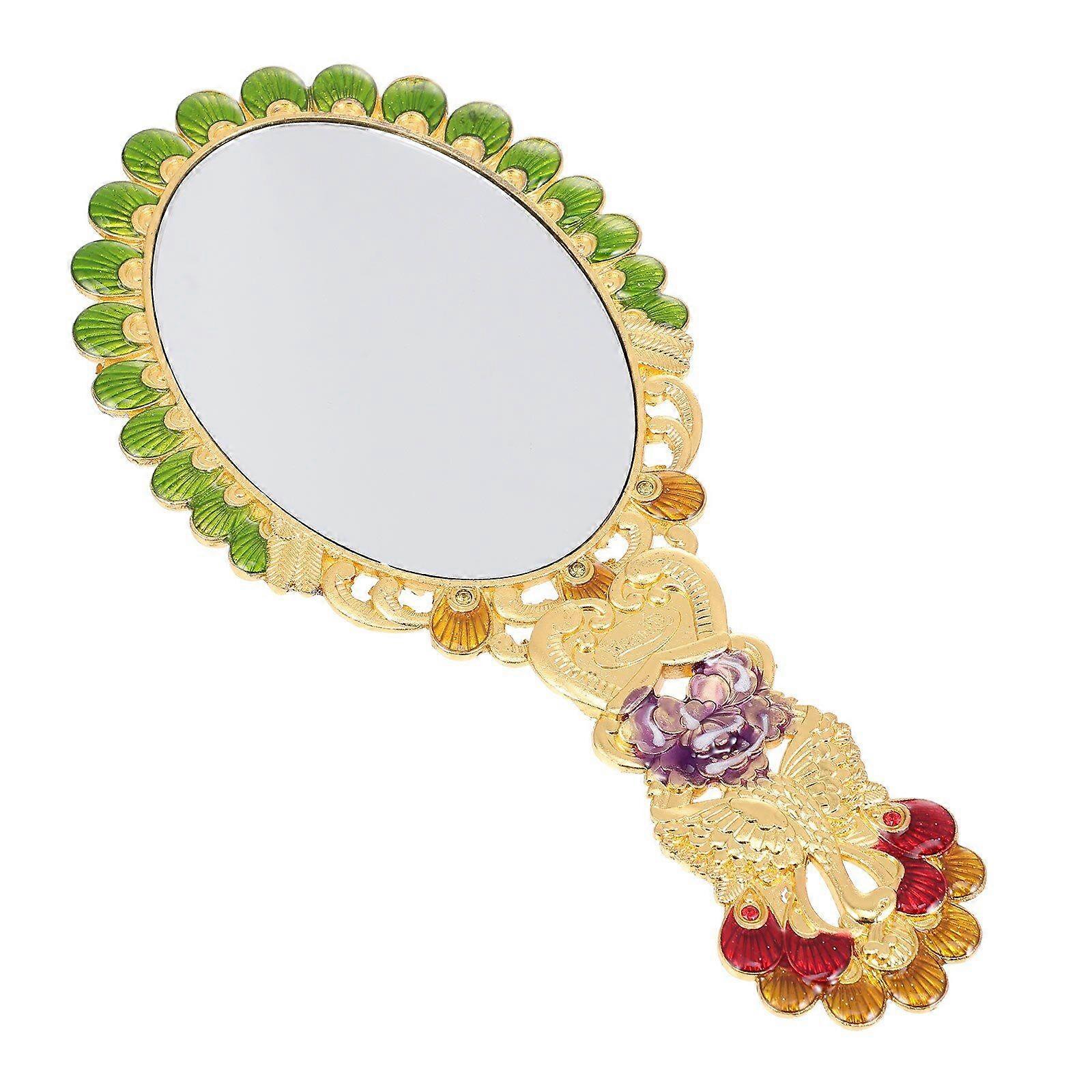 Retro court style hand-held mirror #5