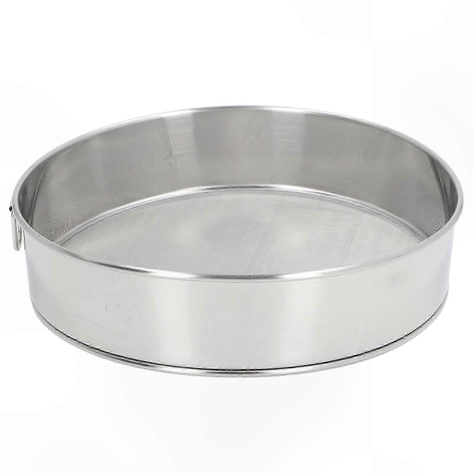 Large 80 Mesh Sifter, Stainless Steel with Non-Stick Coating, Silver & Titanium Plated for Flour, Sugar, Cocoa