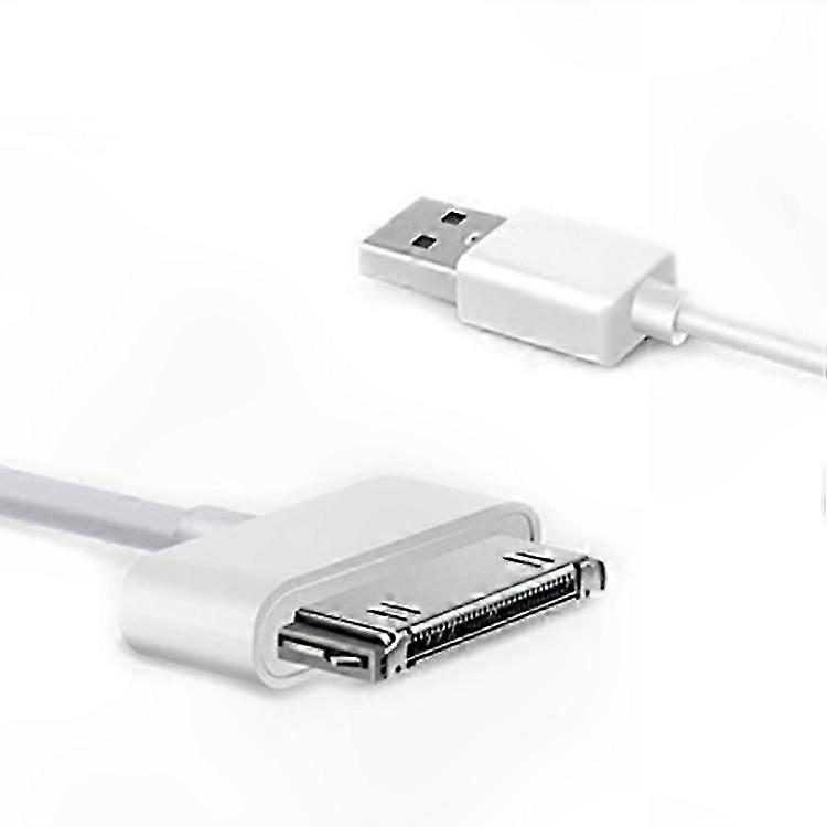 1m White 30-Pin to USB Cable for ,  4/4s, iPod Nano & Touch - Charging and Data Sync