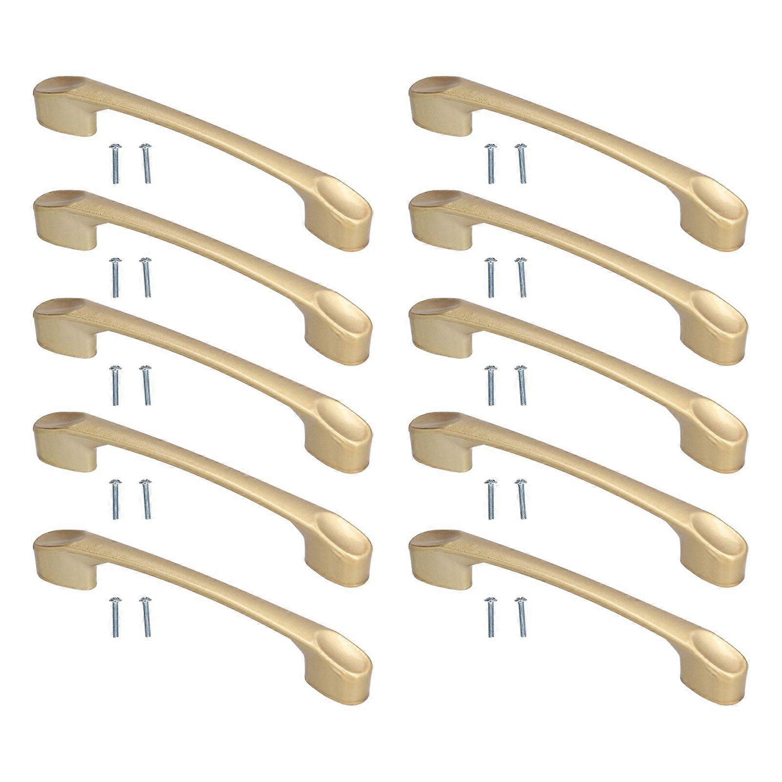10 Set Golden Cabinet Handle Modern Drawer Pull for Wardrobe Shoe Cabinet Door Home Kitchen