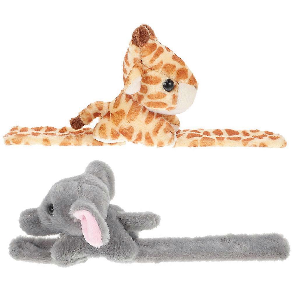 Plush Animal Pattern Slap Bracelets for Decoration 10Pcs