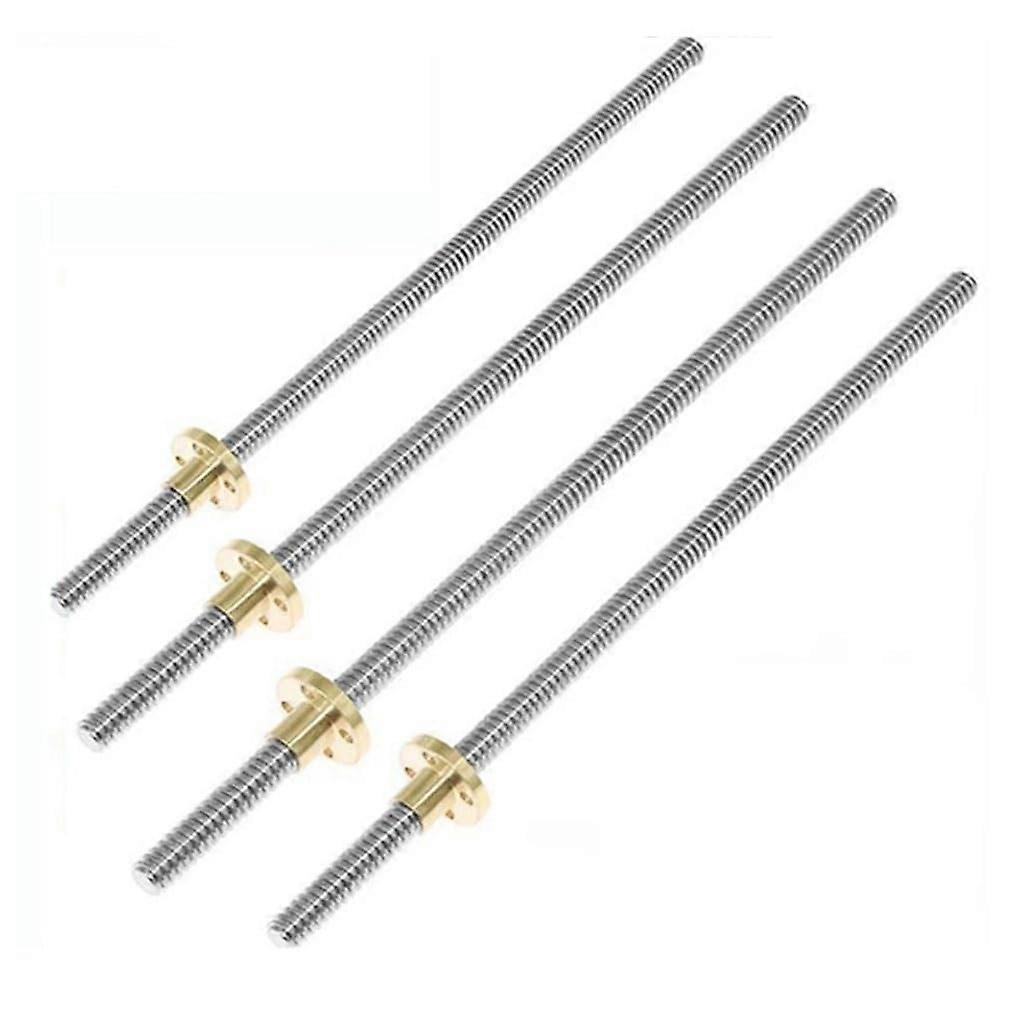 T8 Lead Screw For 3D Printer, 8mm Diameter, 2mm Pitch, 200/500mm Length With Nut, 4 Pcs, RepRap(400mm) Compatible