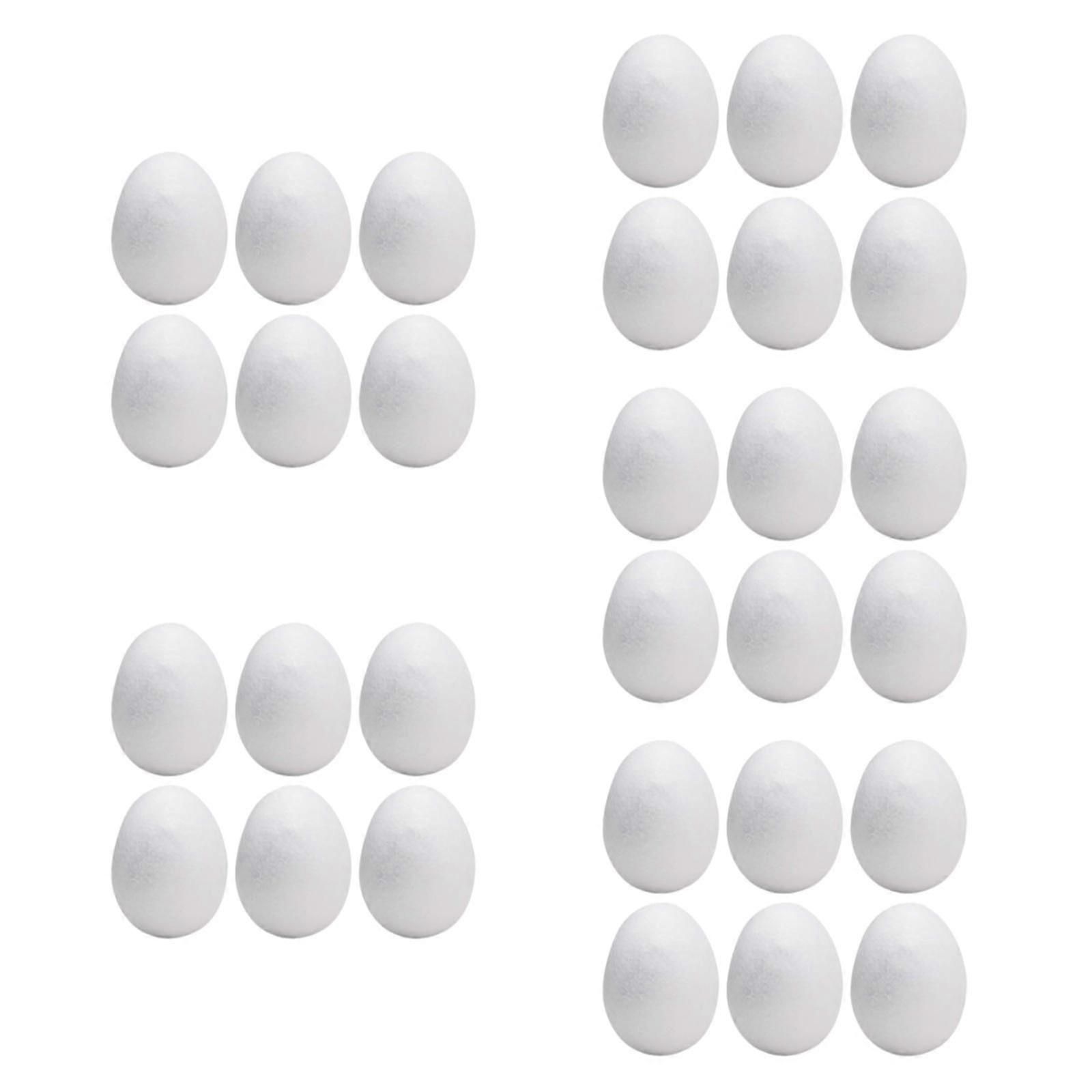 Foam Eggs Blank for Crafts Polystyrene Eggs for DIY School Projects Handmade 30pcs 6.7x4.7cm