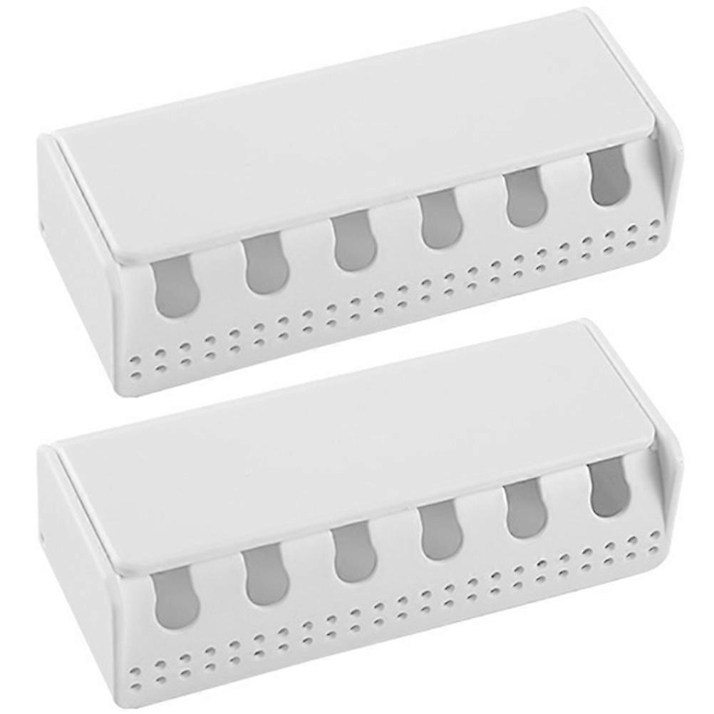 Toothbrush Organizer Wall Toothbrush Holder for Storage Use 6Pcs White