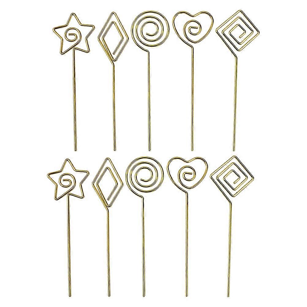 30Pcs Multi-Function Fruit Picks with Decorative Memo Clips in Golden