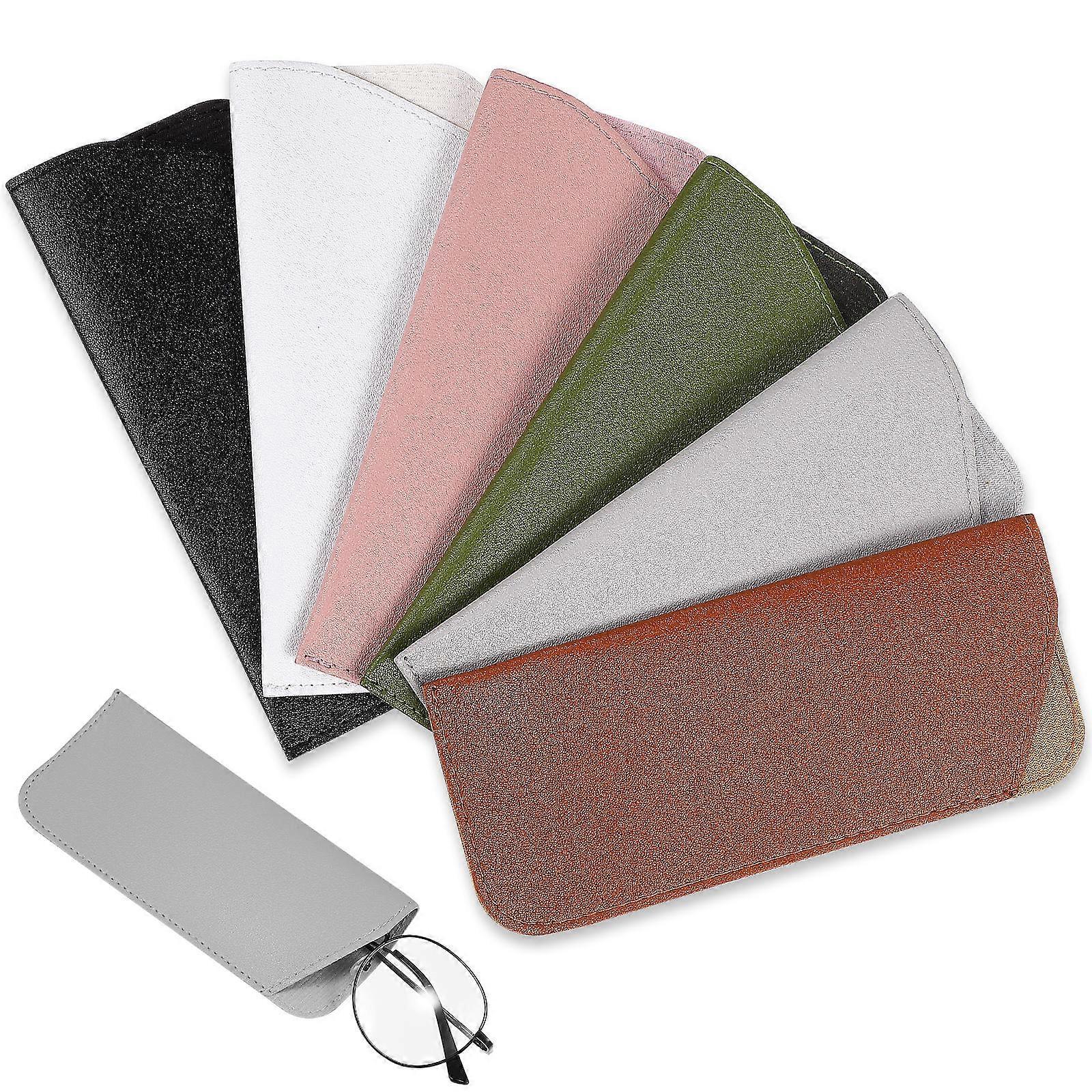 Sunglasses Case 12 Pcs Portable Travel Soft Glasses Bag PU For Daily Use Assorted Color Convenient Carry