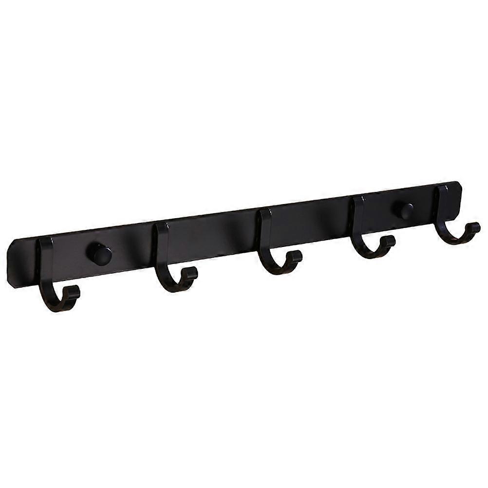 Coat Hook Wall Mounted Hook Black Aluminum 2Pcs for Home
