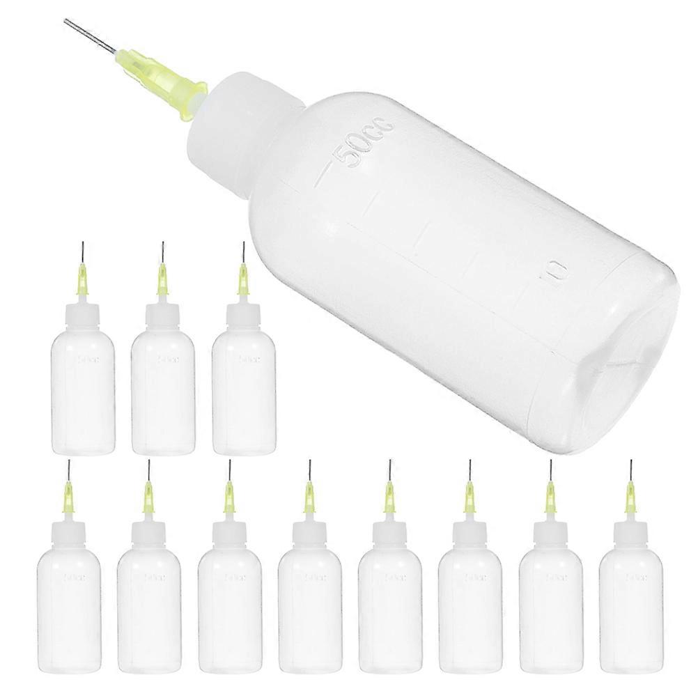 Needle Glue Applicator Bottle 50ml For Crafters And DIY Enthusiasts Rectangular Transparent Precision Glue Application 24 Pcs