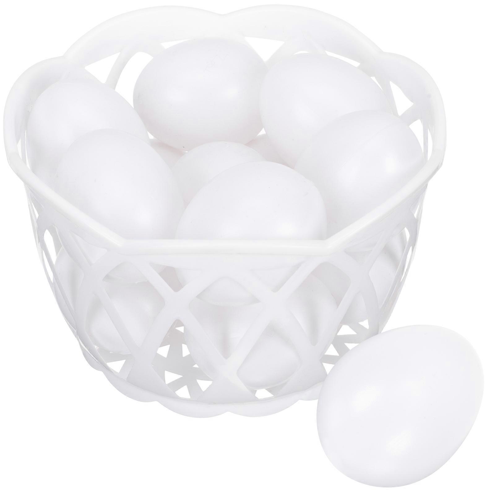 Artificial Plastic Eggs for DIY Craft 5Sets with Basket Easter Decoration