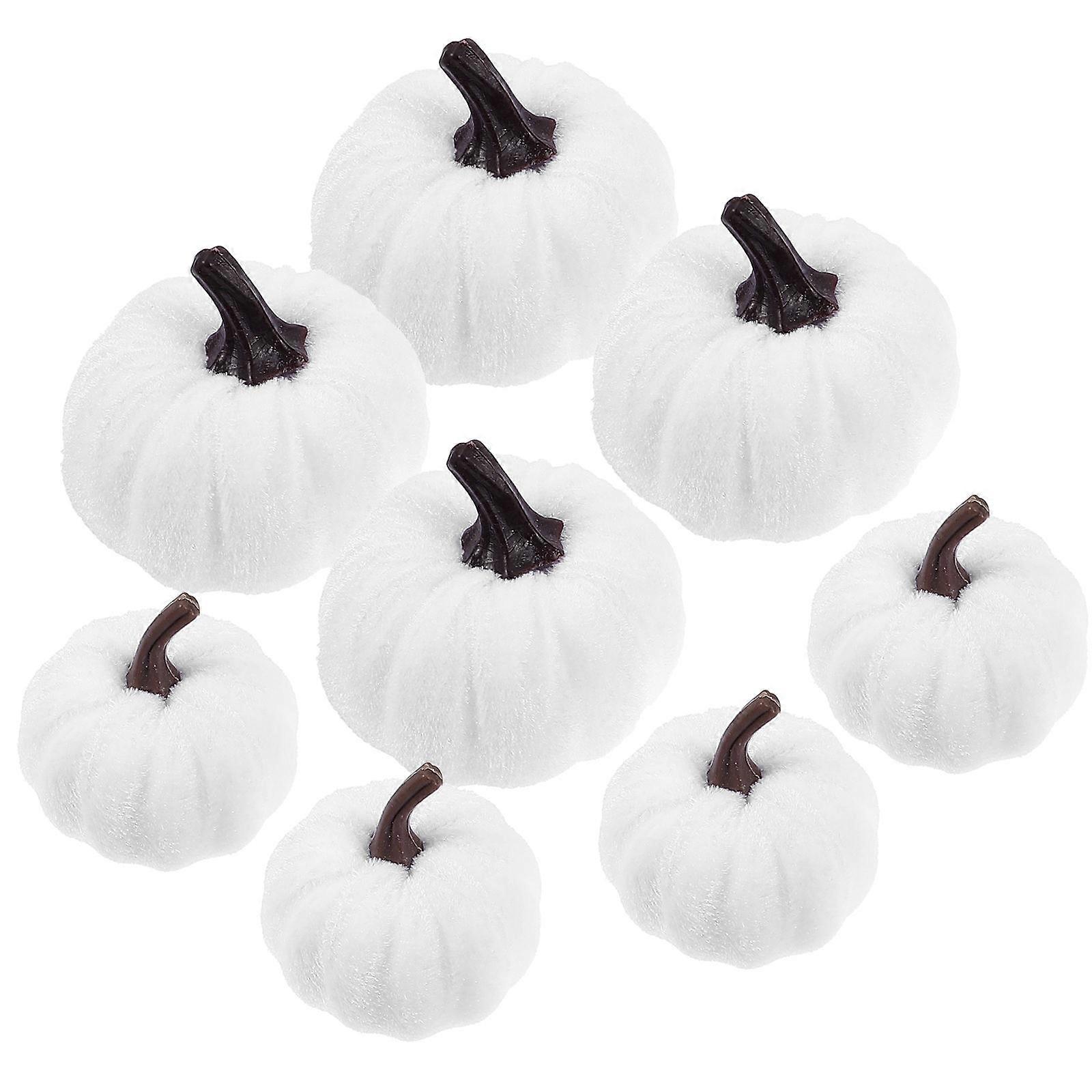 Halloween Pumpkin Decor Foam Ornaments for Party Use 24Pcs White Artificial