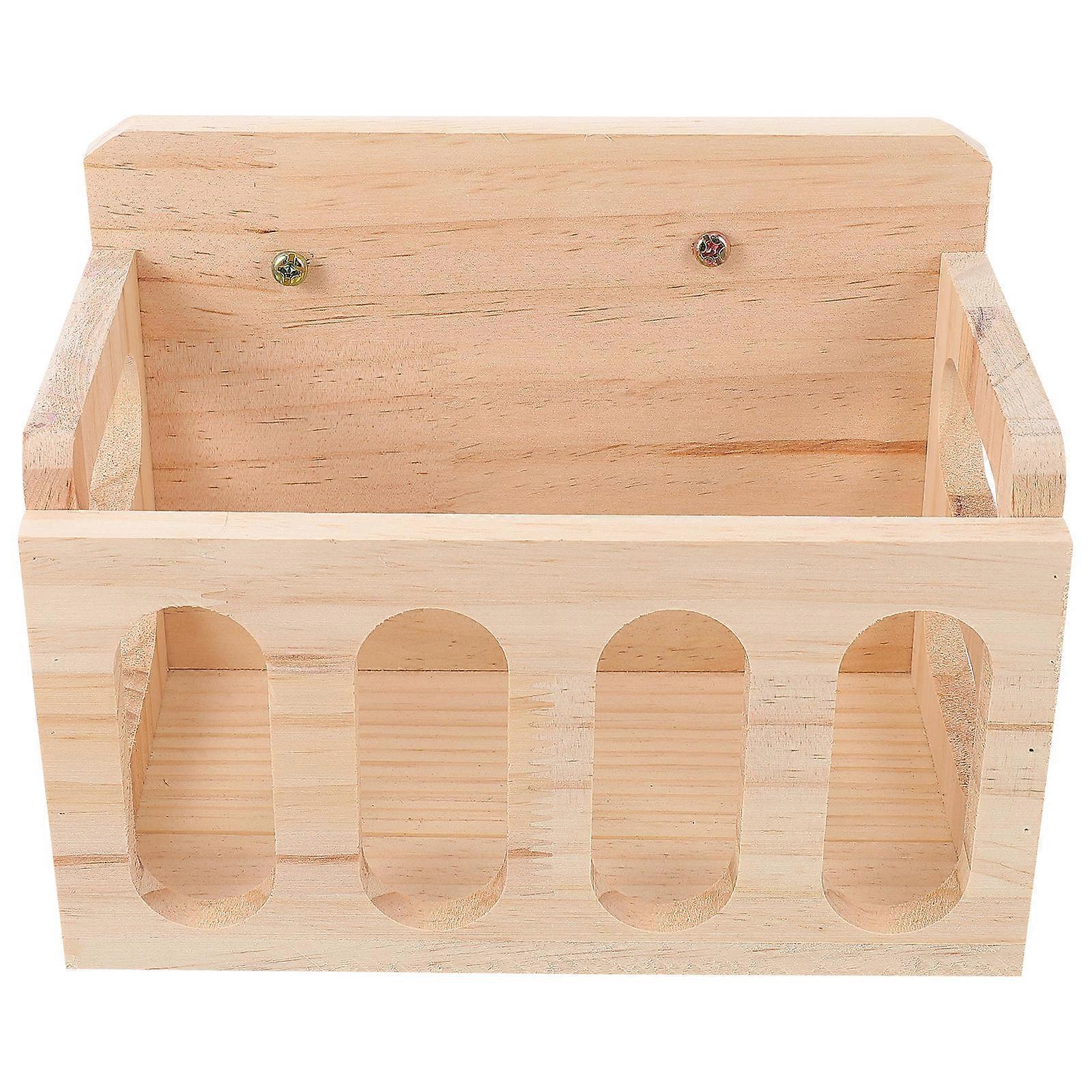 Small Animal Feeder Wooden Hay Feeder for Feeding 3Pcs Pets Like Rabbits and Chinchillas