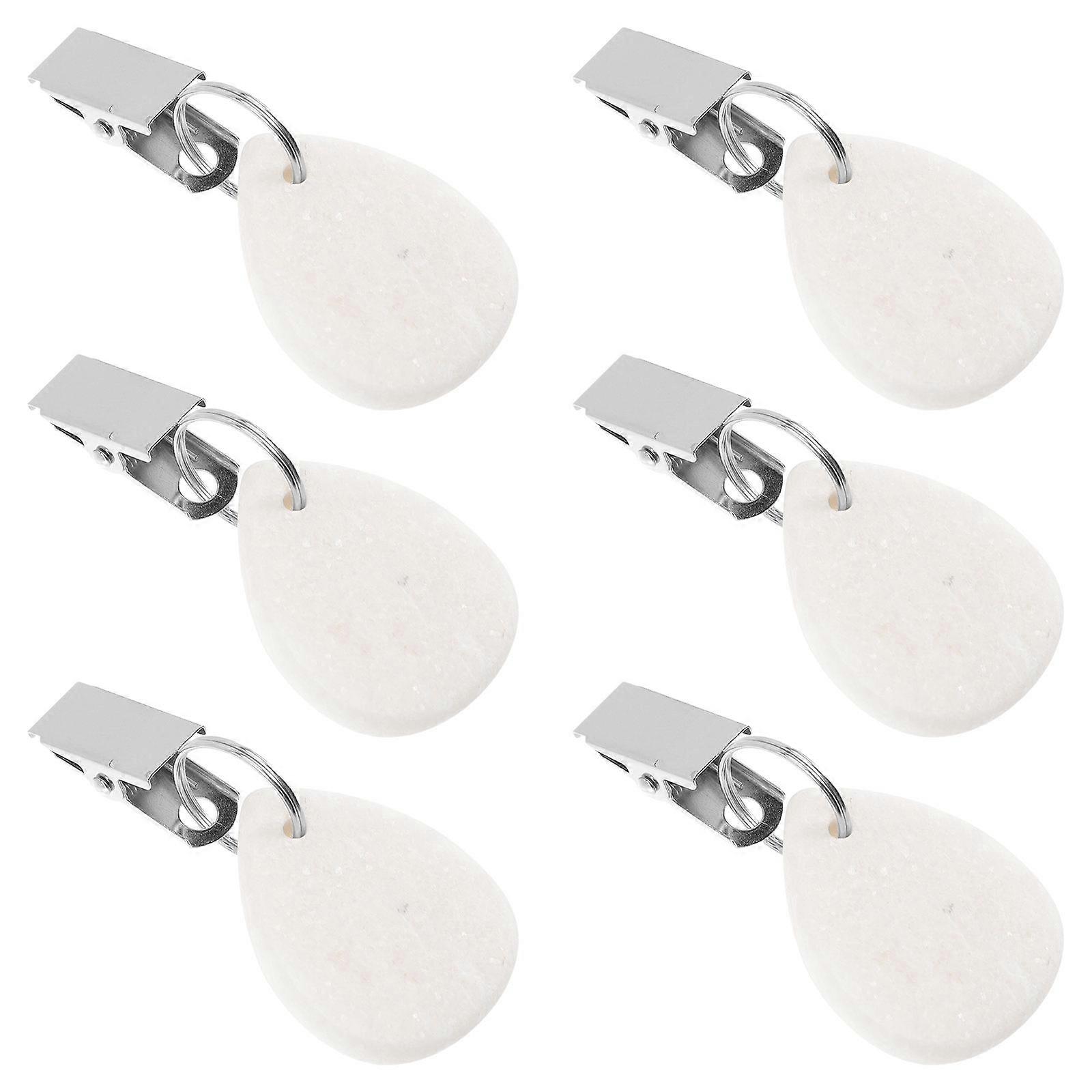Tablecloth Weights Clips for Holding Use 12Pcs White Marble Table Cover Clips
