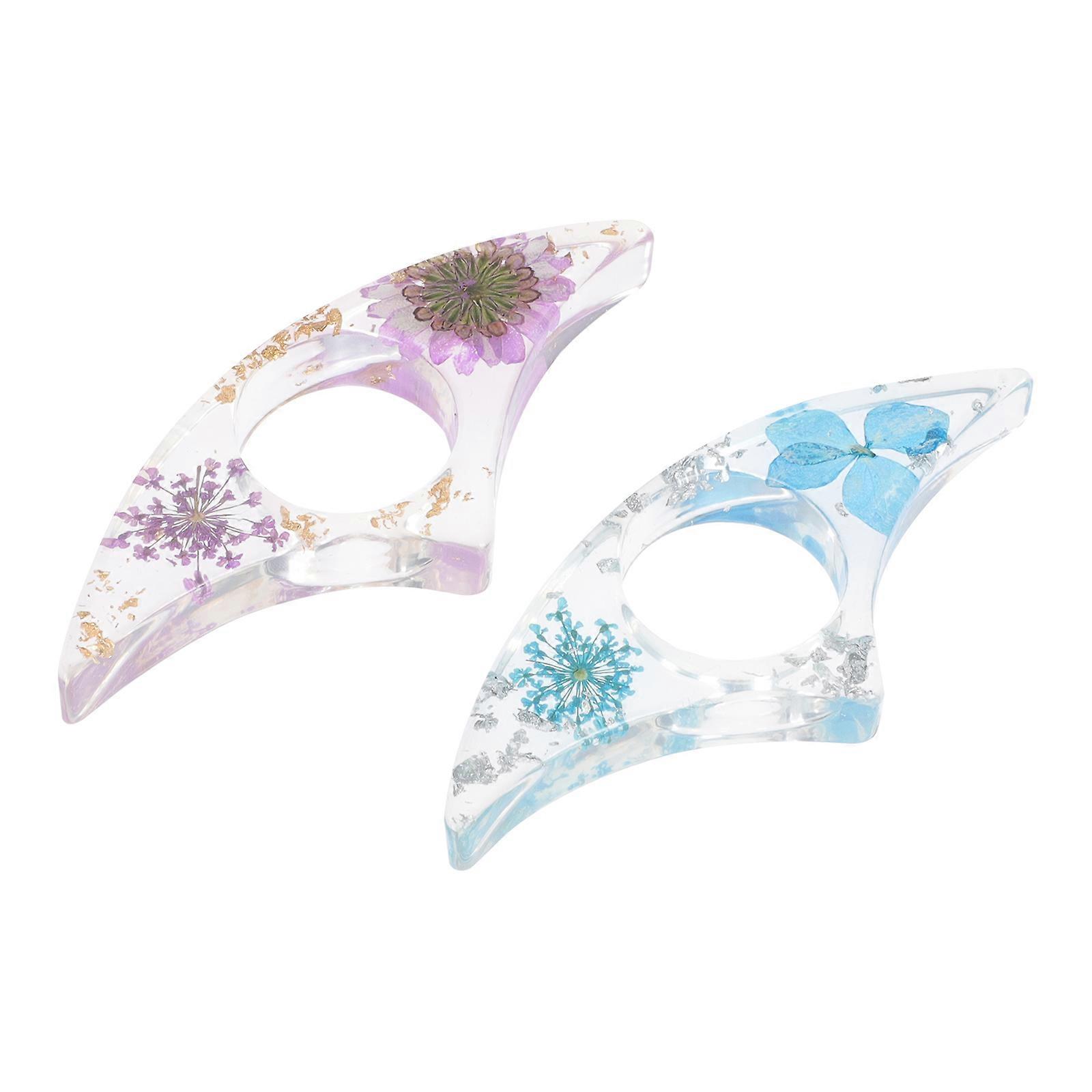 Transparent Page Holder Flower Page Spreader for Reading 2Pcs Thumb Ring Book Holders