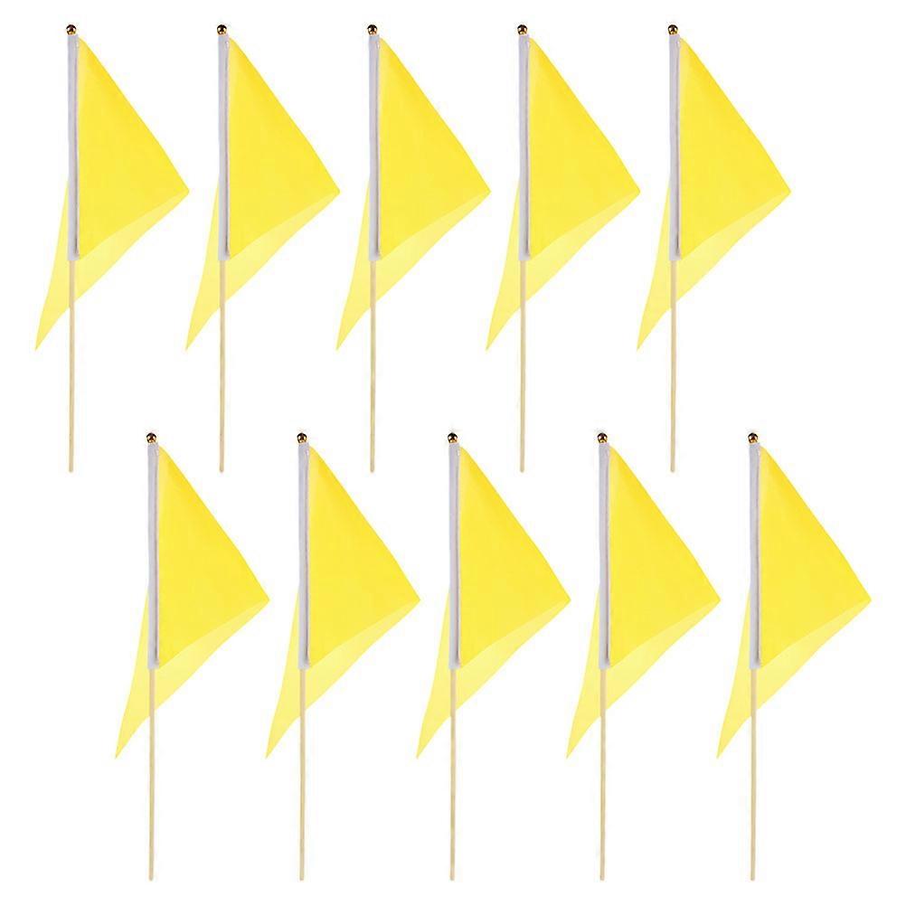 Yellow Marking Flags Garden Triangular Flags for Garden Use 30Pcs