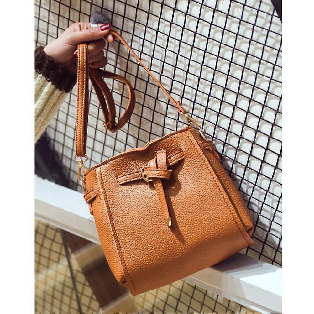 2Pcs Single Shoulder Crossbody Bag Set Brown for Work and Shopping