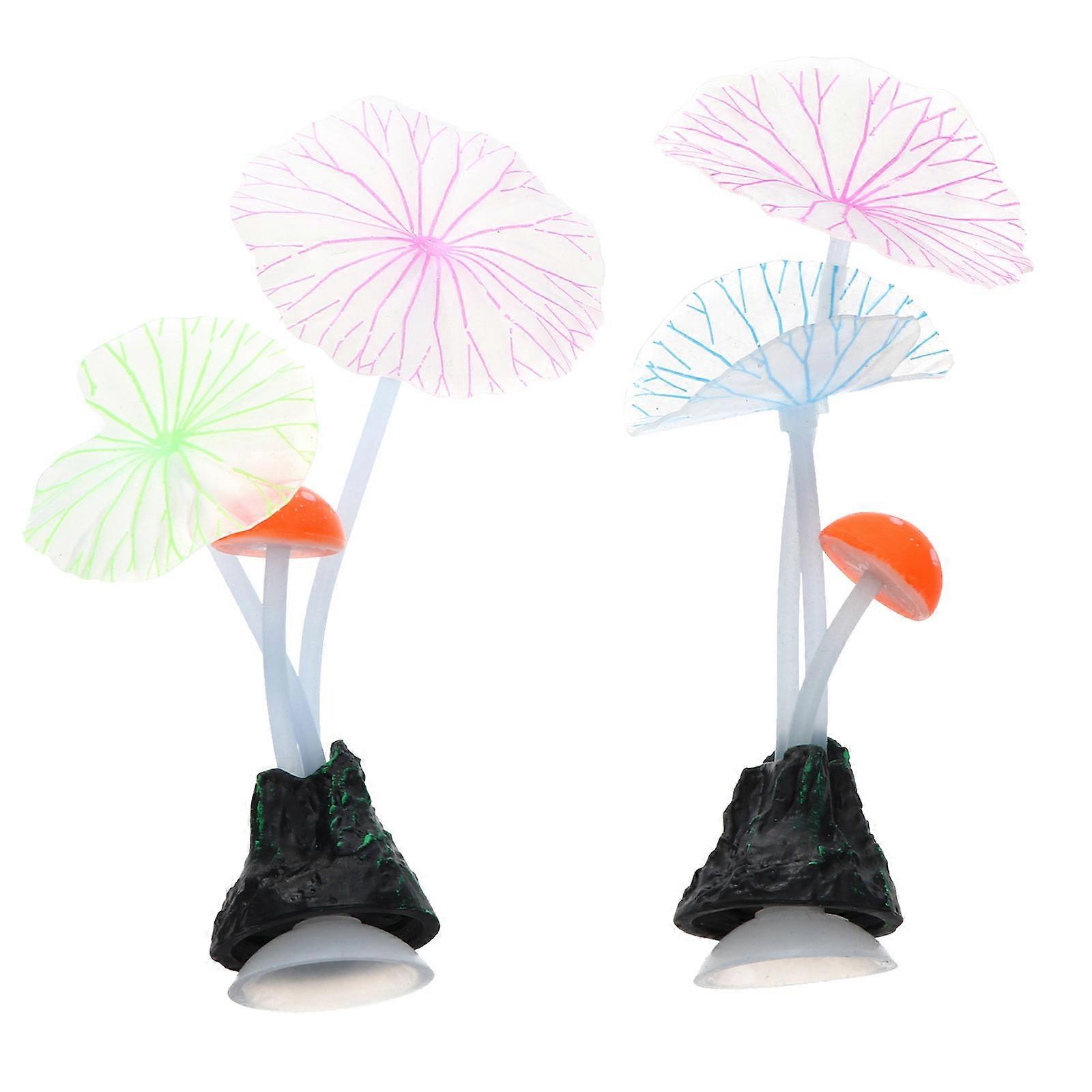 Simulation Lotus Leaf Rockery for Aquarium Decoration 6Pcs Set in Assorted Colors