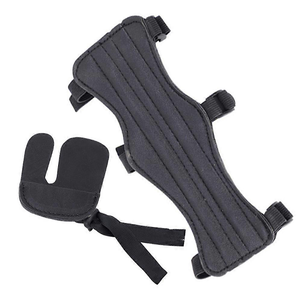 Archery Armguard Professional Arm Guard for Protection 2Sets Black PU