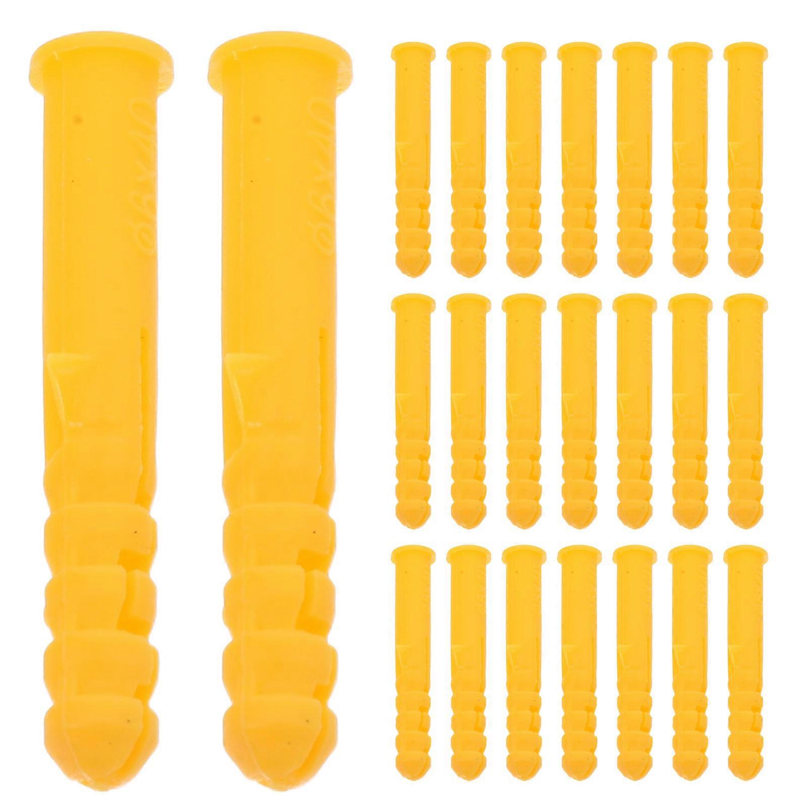 Wall Plastic Anchor Yellow for Building 600Pcs Ribbed Expansion Tubes