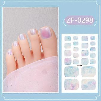 Gradienten zwiebel pulver nagellack film zehennagel aufkleber nette mädchen gradienten wasserdichte zehe nail art aufkleber volle aufkleber ZF-0298 bare stück + nagel